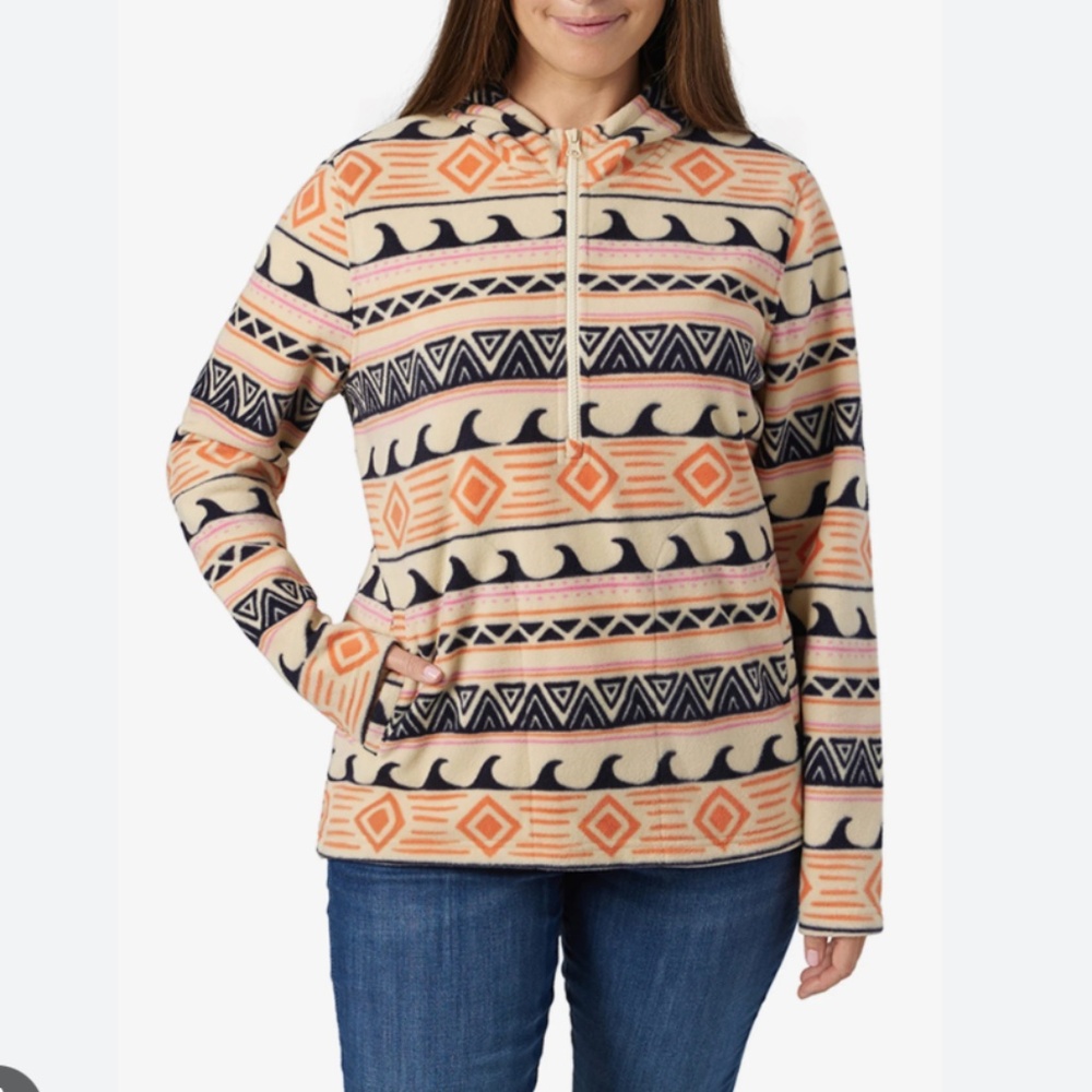 O’Neill Sierra Tribal Fleece 1/4 Zip Pullover – XL, Cozy Adventure Vibes